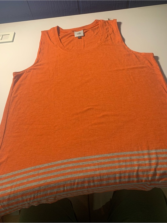 CAbi Tops - CAbi Orange & Gray Sleeveless Tank Top
